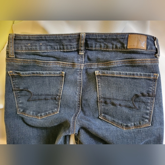 AEO dark blue skinny super stretch jeans sz6 like new - Picture 8 of 11